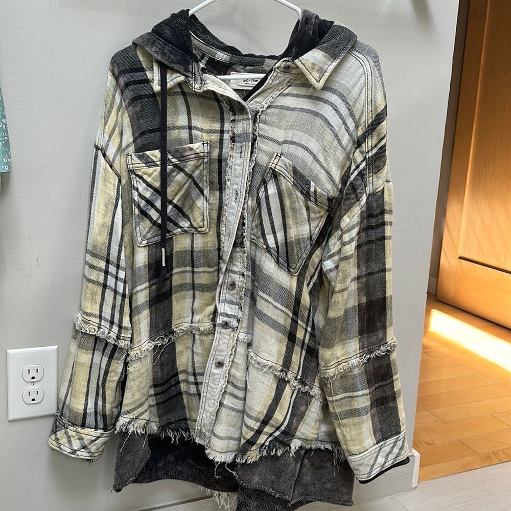Free people hoodie flannel small